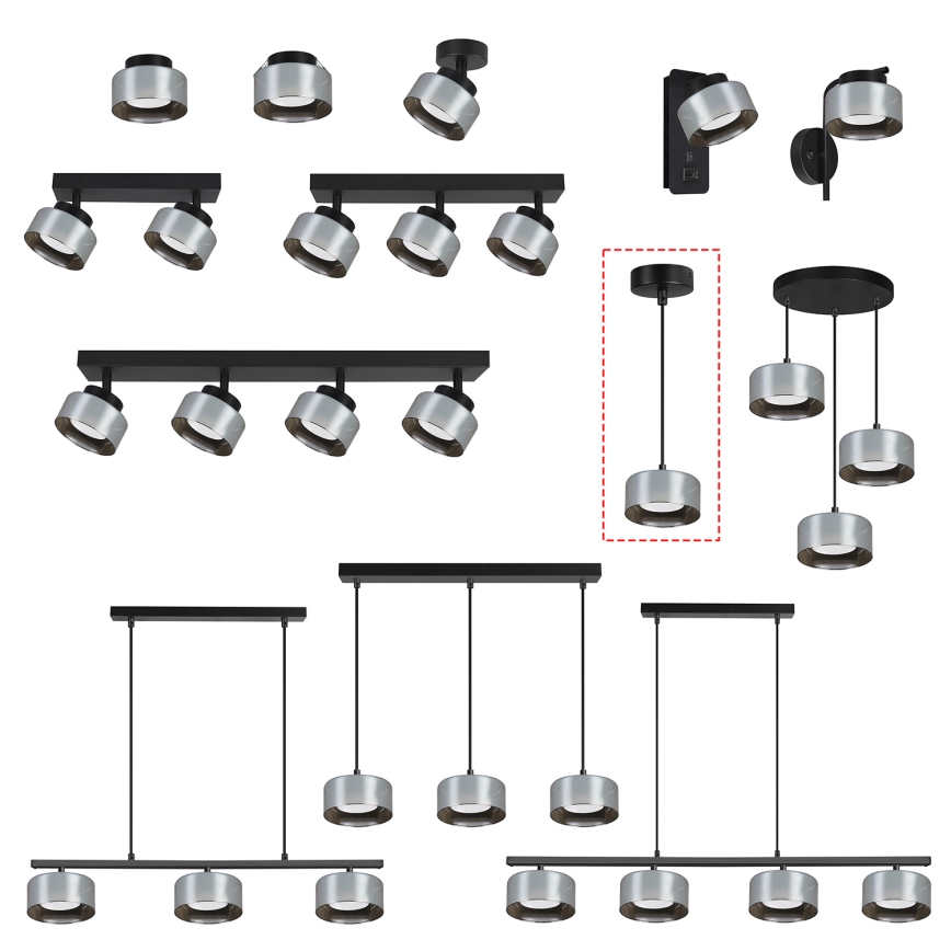 BRILAGI - LED RGB+CCT Stmievateľný luster na lankách AURA LUX 1xGX53/14W/230V 2700-6500K Wi-Fi Tuya čierna/dymová