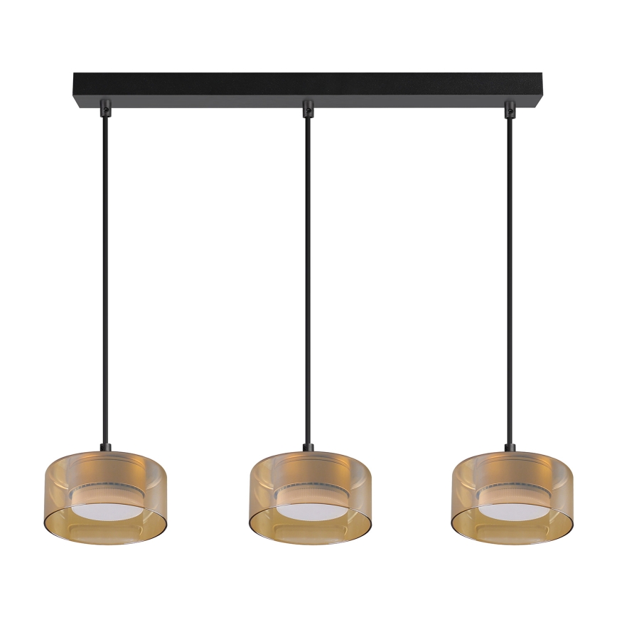 BRILAGI - LED RGB+CCT Stmievateľný luster na lane AURA LUX 3xGX53/14W/230V 2700-6500K Wi-Fi Tuya čierna/zlatá