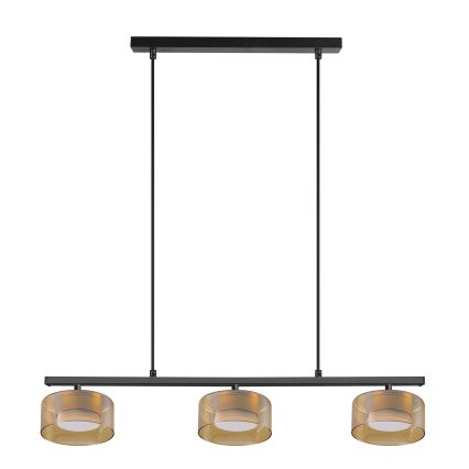 BRILAGI - LED RGB+CCT stmievateľný luster na lanku AURA LUX 3xGX53/14W/230V 2700-6500K Wi-Fi Tuya čierna/zlatá