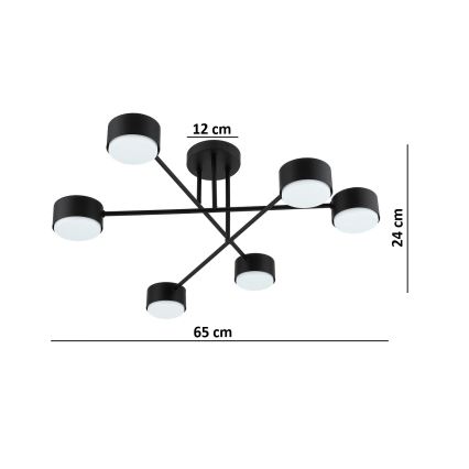 BRILAGI - LED RGB+CCT stmievateľný prisadený luster MONO 6xGX53/14W/230V 2700-6500K Wi-Fi Tuya čierna