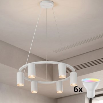Brilagi - LED RGBW luster na lane s možnosťou stmievania SELE 6xGU10/6,5W/230V 2700-6500K biela + diaľkové ovládanie
