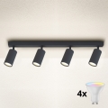 Brilagi - LED RGBW stlmiteľné bodové svietidlo SELE 4xGU10/4,8W/230V 3000K antracit + diaľkové ovládanie