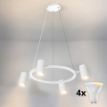 Brilagi - LED RGBW stlmiteľný luster na lankách SELE 4xGU10/6,5W/230V 2700-6500K biela