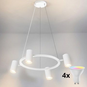 Brilagi - LED RGBW stlmiteľný luster na lankách SELE 4xGU10/6,5W/230V 2700-6500K biela