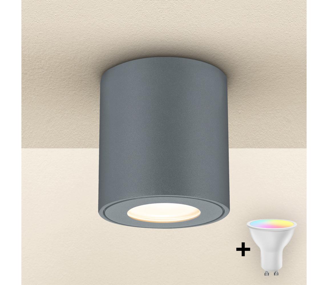 Brilagi - LED RGBW stmievané vonkajšie svietidlo MIA 1xGU10/4,8W/230V 84x80 mm antracit IP54 BG1035+AI2382