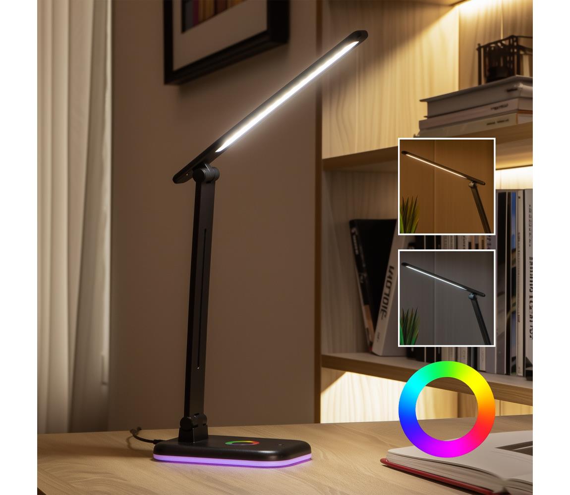 Brilagi - LED RGBW stmievateľná stolná lampa MODO LED/7W/5V 3000/4000/6500K čierna 004949
