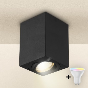 Brilagi - LED RGBW stmievateľné bodové svietidlo MIA 1xGU10/4,8W/230V 3000K 100x80 mm čierne + diaľkové ovládanie
