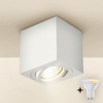 Brilagi - LED RGBW Stmievateľné bodové svietidlo MIA 1xGU10/4,8W/230V 3000K 84x80 mm biela + diaľkové ovládanie