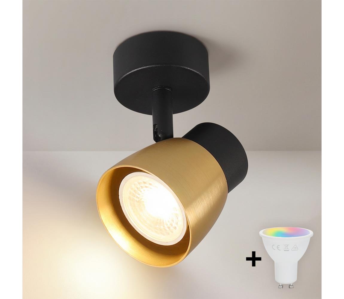Brilagi - LED RGBW Stmievateľné bodové svietidlo NUGGET 1xGU10/4,8W/230V čierna/zlatá BG3439+AI2382