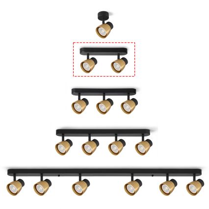 Brilagi - LED RGBW Stmievateľné bodové svietidlo NUGGET 2xGU10/6W/230V 2700-6500K Wi-Fi čierna/zlatá
