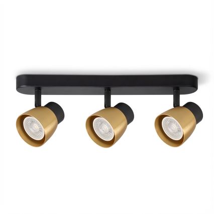 Brilagi - LED RGBW stmievateľné bodové svietidlo NUGGET 3xGU10/6W/230V čierna/zlatá