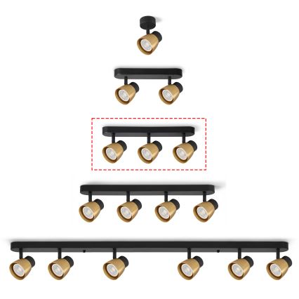 Brilagi - LED RGBW stmievateľné bodové svietidlo NUGGET 3xGU10/6W/230V čierna/zlatá