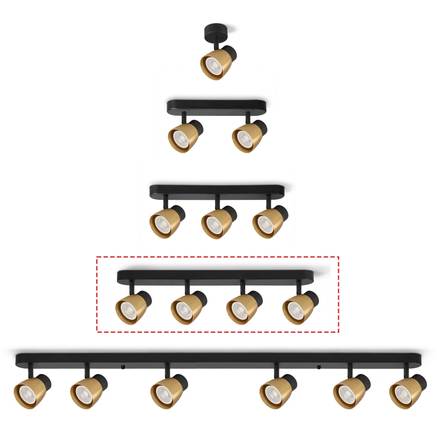 Brilagi - LED RGBW Stmievateľné bodové svietidlo NUGGET 4xGU10/6W/230V 2700-6500K Wi-Fi čierna/zlatá