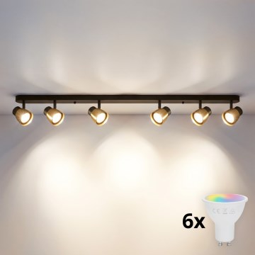 Brilagi - LED RGBW Stmievateľné bodové svietidlo NUGGET 6xGU10/6,5W/230V 2700-6500K Wi-Fi čierna/zlatá