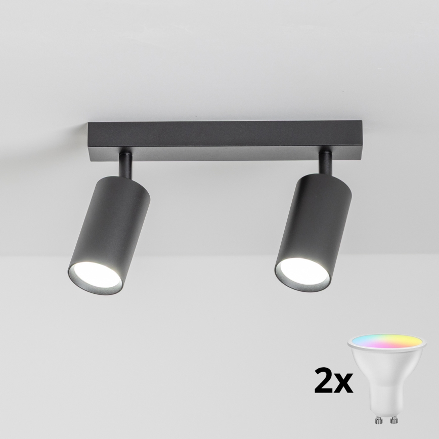 Brilagi - LED RGBW stmievateľné bodové svietidlo SELE 2xGU10/6,5W/230V 2700-6500K čierna