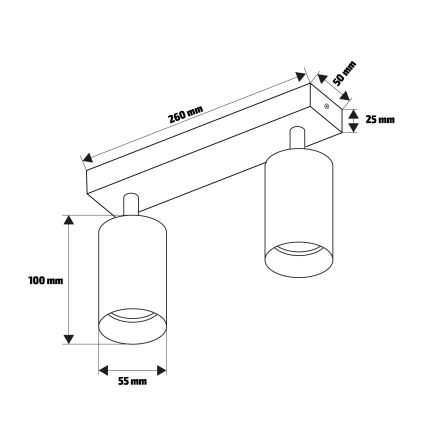 Brilagi - LED RGBW stmievateľné bodové svietidlo SELE 2xGU10/6W/230V 3000K čierna/zlatá + diaľkové ovládanie