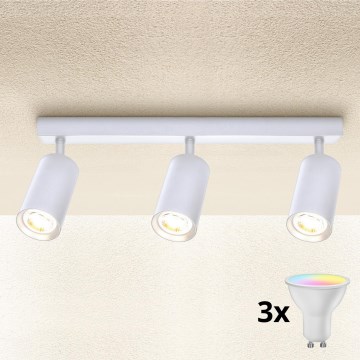 Brilagi - LED RGBW stmievateľné bodové svietidlo SELE 3xGU10/4,8W/230V 3000K biela + diaľkové ovládanie