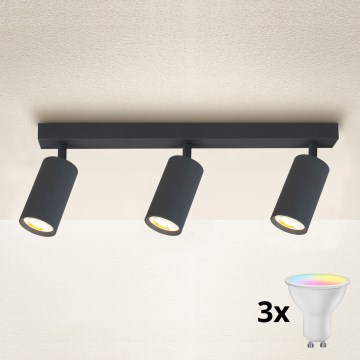 Brilagi - LED RGBW stmievateľné bodové svietidlo SELE 3xGU10/6W/230V 3000K antracit + diaľkové ovládanie