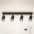 Brilagi - LED RGBW stmievateľné bodové svietidlo SELE 4xGU10/4,8W/230V 3000K čierne + diaľkové ovládanie
