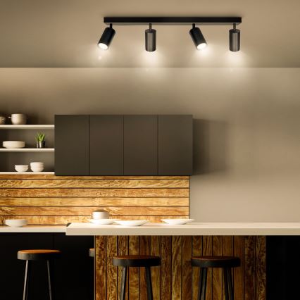 Brilagi - LED RGBW stmievateľné bodové svietidlo SELE 4xGU10/4,8W/230V 3000K čierne + diaľkové ovládanie