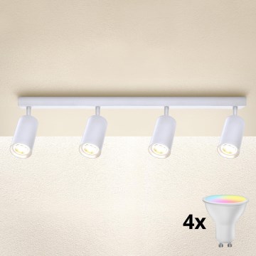 Brilagi - LED RGBW stmievateľné bodové svietidlo SELE 4xGU10/6W/230V 3000K biele + diaľkové ovládanie