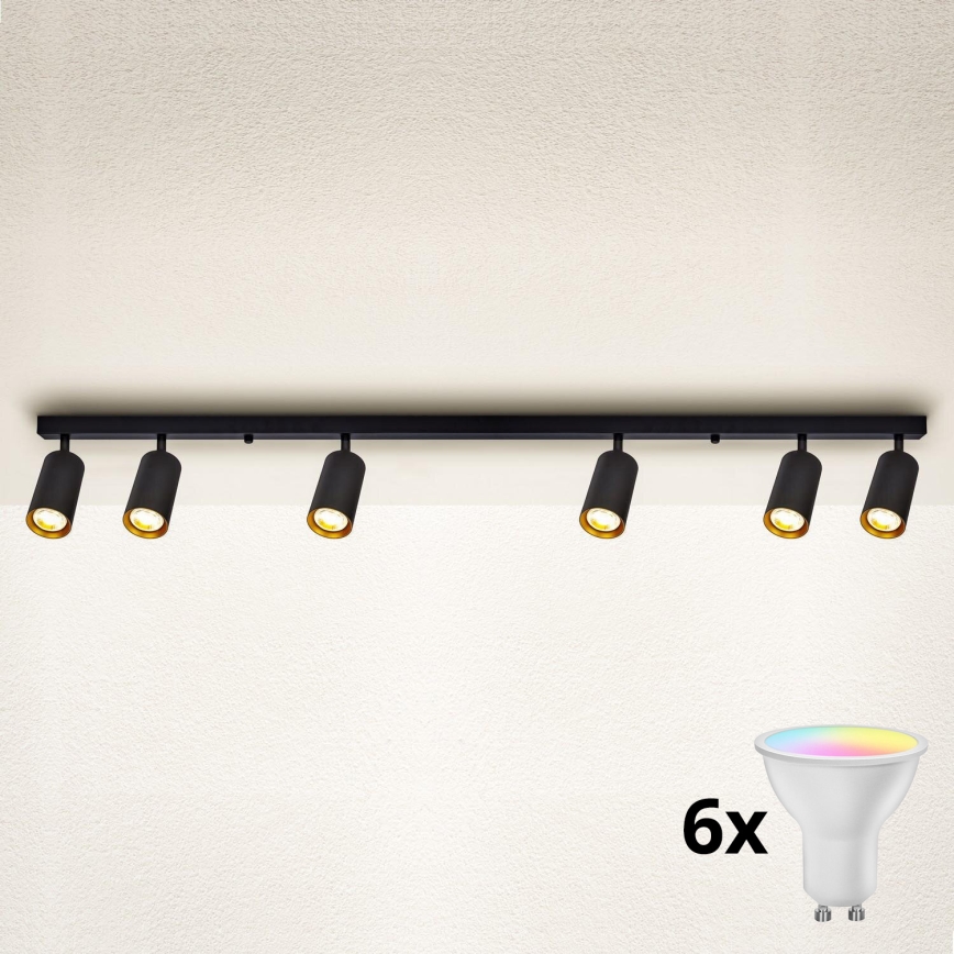 Brilagi - LED RGBW Stmievateľné bodové svietidlo SELE 6xGU10/6,5W/230V 2700-6500K čierna/zlatá