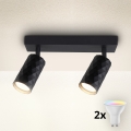 Brilagi - LED RGBW stmievateľné bodové svietidlo SELE DIAMANT 2xGU10/4,8W/230V 3000K čierna + diaľkové ovládanie
