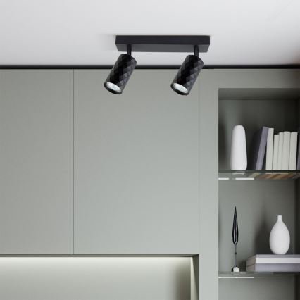 Brilagi - LED RGBW stmievateľné bodové svietidlo SELE DIAMANT 2xGU10/4,8W/230V 3000K čierna + diaľkové ovládanie
