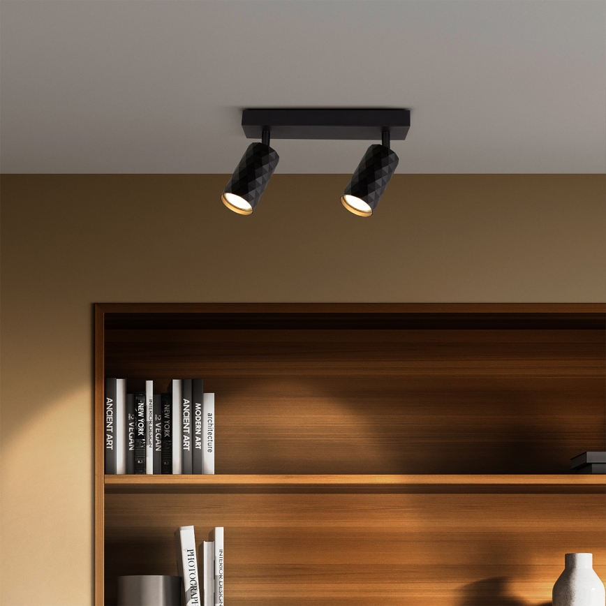 Brilagi - LED RGBW stmievateľné bodové svietidlo SELE DIAMANT 2xGU10/4,8W/230V 3000K čierna + diaľkové ovládanie