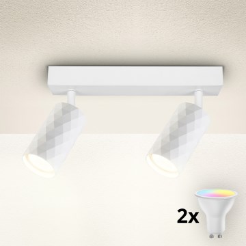Brilagi - LED RGBW stmievateľné bodové svietidlo SELE DIAMANT 2xGU10/6W/230V 3000K biela + diaľkové ovládanie