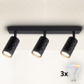 Brilagi - LED RGBW stmievateľné bodové svietidlo SELE DIAMANT 3xGU10/4,8W/230V 3000K čierne + diaľkové ovládanie