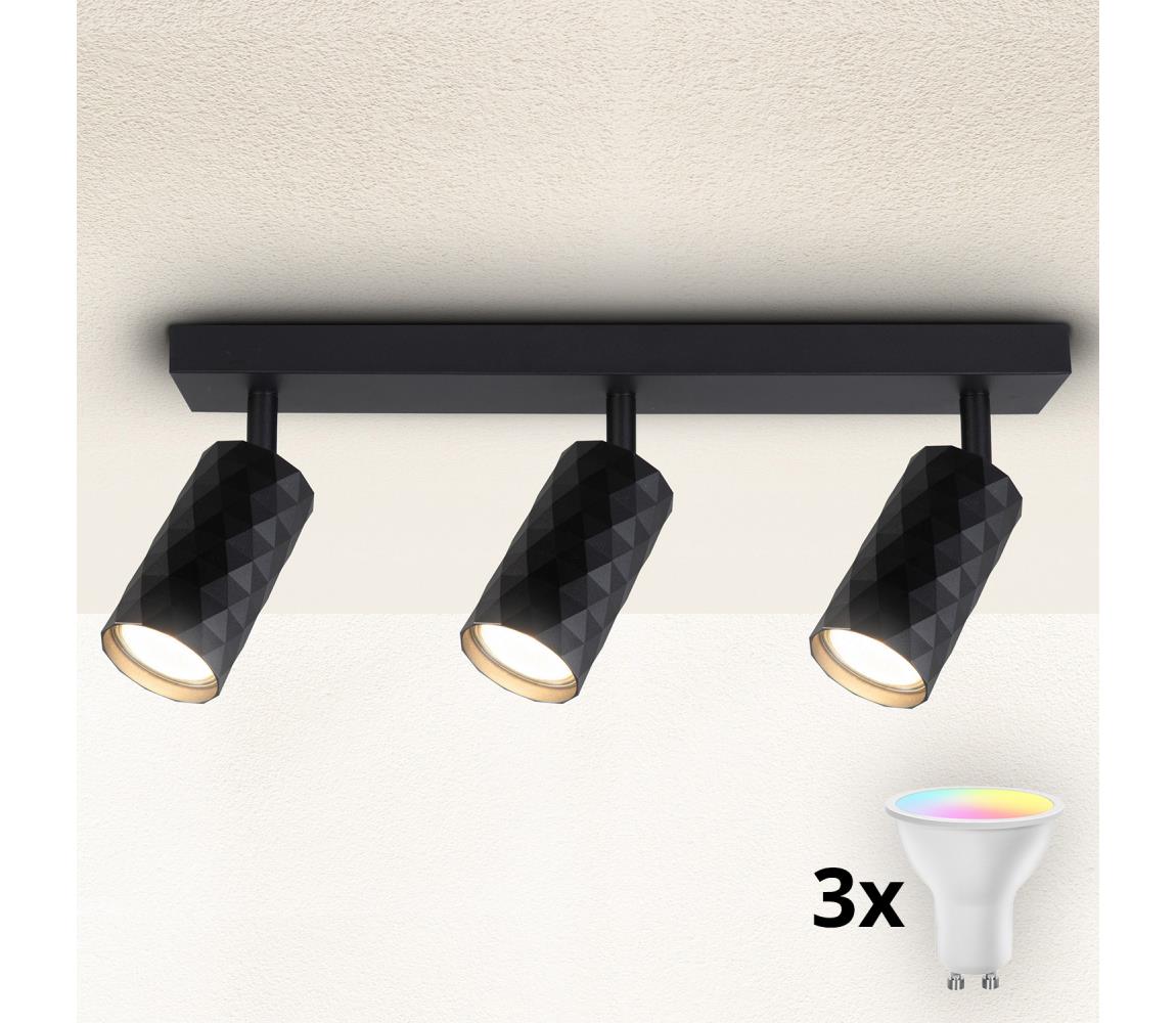 Brilagi - LED RGBW stmievateľné bodové svietidlo SELE DIAMANT 3xGU10/4,8W/230V čierna BG2855+3xAI2382