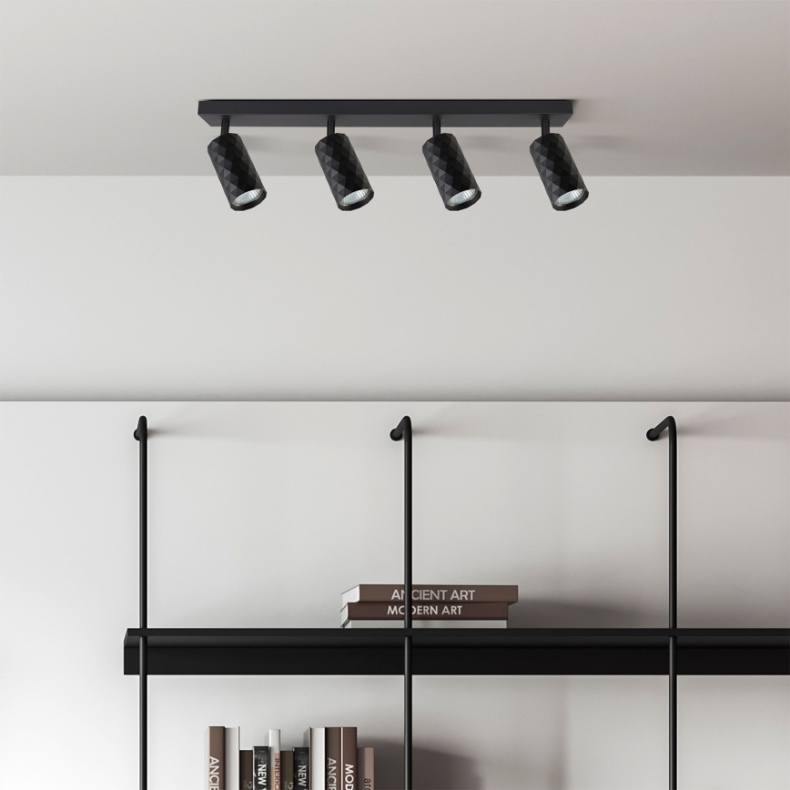 Brilagi - LED RGBW Stmievateľné bodové svietidlo SELE DIAMANT 4xGU10/4,8W/230V 3000K čierna + diaľkové ovládanie