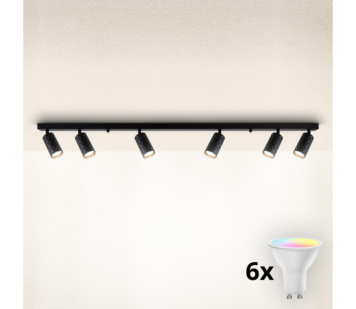 Brilagi - LED RGBW stmievateľné bodové svietidlo SELE DIAMANT 6xGU10/6,5W/230V Wi-Fi čierne BG2861+AI2320
