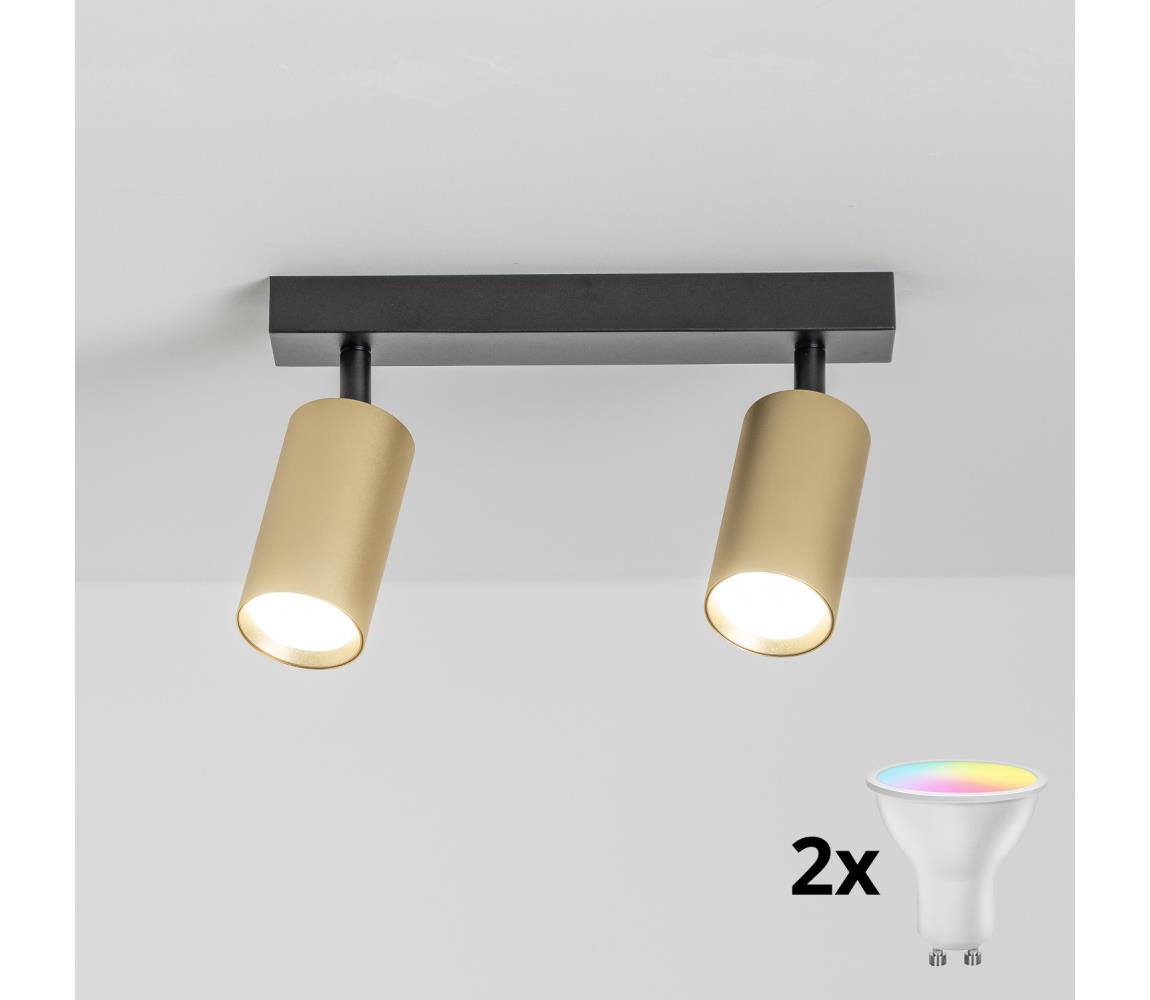 Brilagi - LED RGBW stmievateľné bodové svietidlo SELE GOLDEN 2xGU10/4,8W/230V čierna/zlatá BG1006+2xAI2382