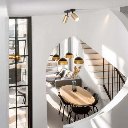 Brilagi - LED RGBW stmievateľné bodové svietidlo SELE GOLDEN 2xGU10/4,8W/230V 3000K čierna/zlatá + diaľkové ovládanie