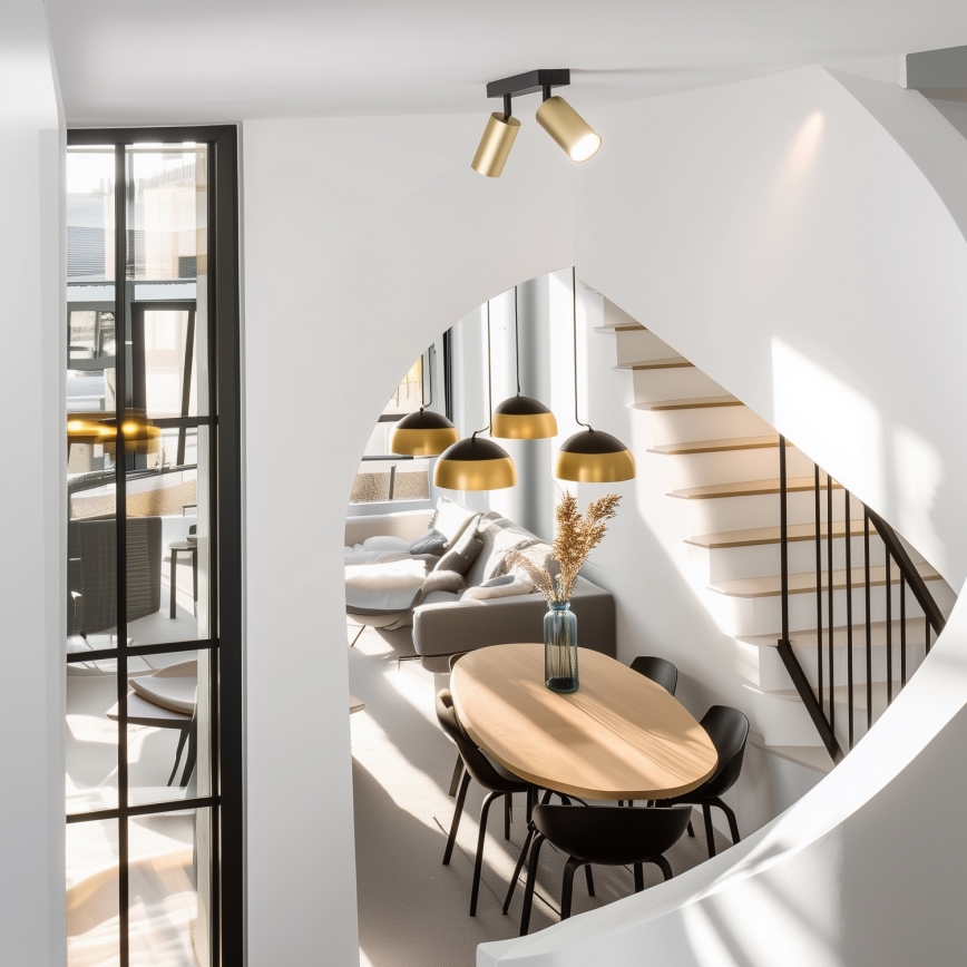 Brilagi - LED RGBW stmievateľné bodové svietidlo SELE GOLDEN 2xGU10/4,8W/230V 3000K čierna/zlatá + diaľkové ovládanie