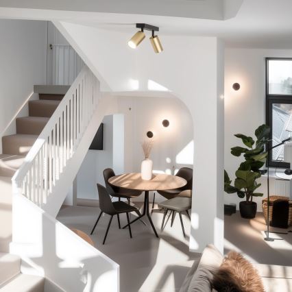 Brilagi - LED RGBW stmievateľné bodové svietidlo SELE GOLDEN 2xGU10/4,8W/230V 3000K čierna/zlatá + diaľkové ovládanie