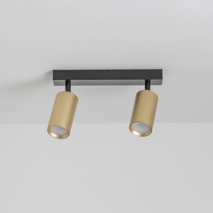 Brilagi - LED RGBW stmievateľné bodové svietidlo SELE GOLDEN 2xGU10/4,8W/230V 3000K čierna/zlatá + diaľkové ovládanie