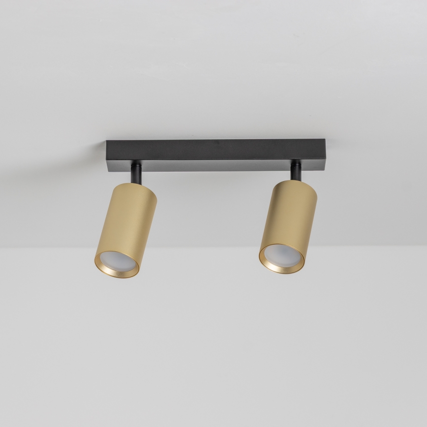Brilagi - LED RGBW stmievateľné bodové svietidlo SELE GOLDEN 2xGU10/4,8W/230V 3000K čierna/zlatá + diaľkové ovládanie