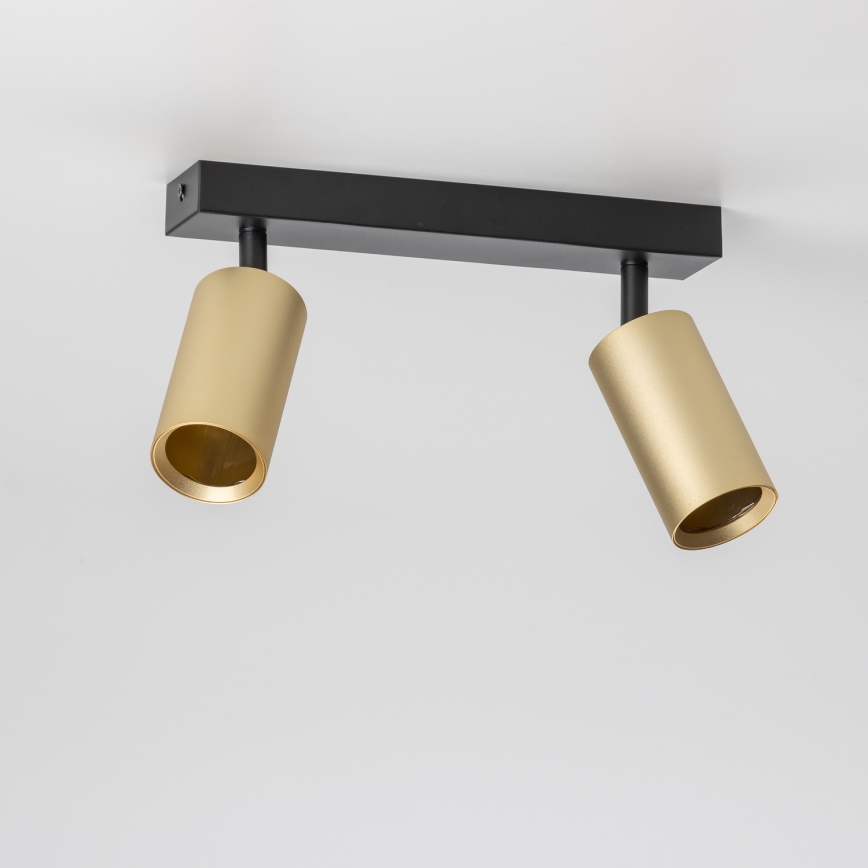 Brilagi - LED RGBW stmievateľné bodové svietidlo SELE GOLDEN 2xGU10/4,8W/230V 3000K čierna/zlatá + diaľkové ovládanie