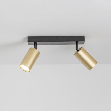 Brilagi - LED RGBW stmievateľné bodové svietidlo SELE GOLDEN 2xGU10/4,8W/230V 3000K čierna/zlatá + diaľkové ovládanie