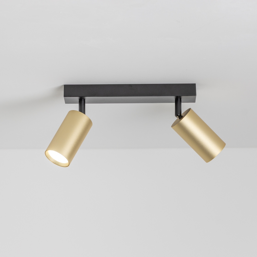 Brilagi - LED RGBW stmievateľné bodové svietidlo SELE GOLDEN 2xGU10/4,8W/230V 3000K čierna/zlatá + diaľkové ovládanie