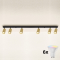 BRILAGI - LED RGBW Stmievateľné bodové svietidlo SELE GOLDEN 6xGU10/6,5W/230V 2700-6500K čierna/zlatá
