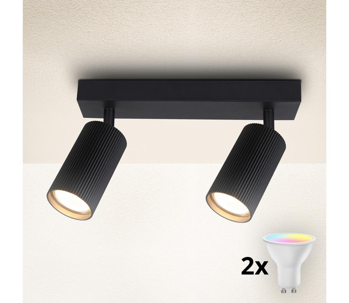 Brilagi - LED RGBW stmievateľné bodové svietidlo SELE MODERN 2xGU10/4,8W/230V čierne BG2866+2xAI2382
