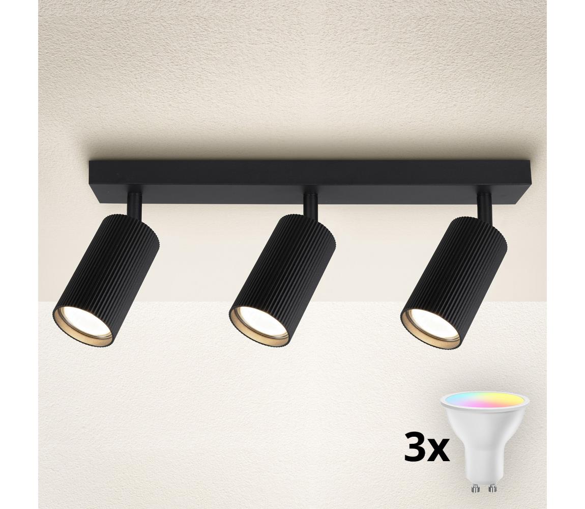 Brilagi - LED RGBW stmievateľné bodové svietidlo SELE MODERN 3xGU10/4,8W/230V čierne BG2868+3xAI2382