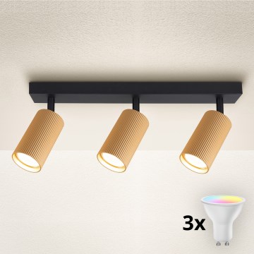 Brilagi - LED RGBW stmievateľné bodové svietidlo SELE MODERN 3xGU10/6W/230V 3000K zlaté + diaľkové ovládanie
