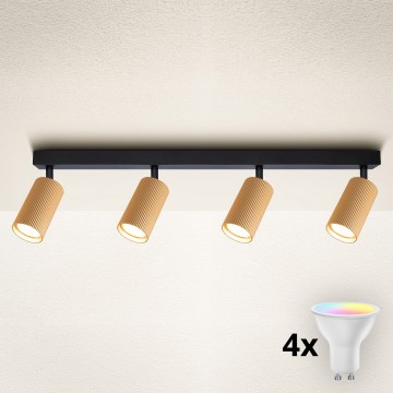 Brilagi - LED RGBW Stmievateľné bodové svietidlo SELE MODERN 4xGU10/4,8W/230V 3000K zlaté + diaľkové ovládanie
