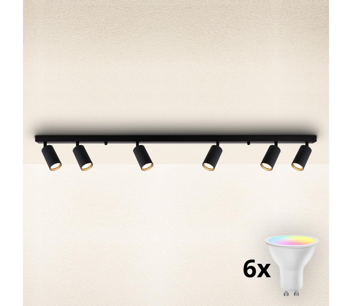 Brilagi - LED RGBW stmievateľné bodové svietidlo SELE MODERN 6xGU10/6,5W/230V Wi-Fi čierna BG2874+AI2320