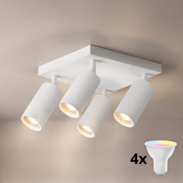Brilagi - LED RGBW Stmievateľné bodové svietidlo SELE SQUARE 4xGU10/6,5W/230V 2700-6500K biela